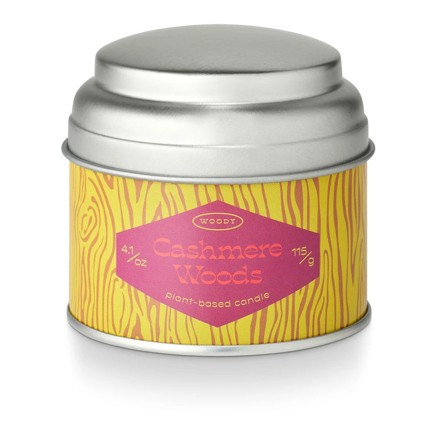 Cashmere Woods Tin Candle