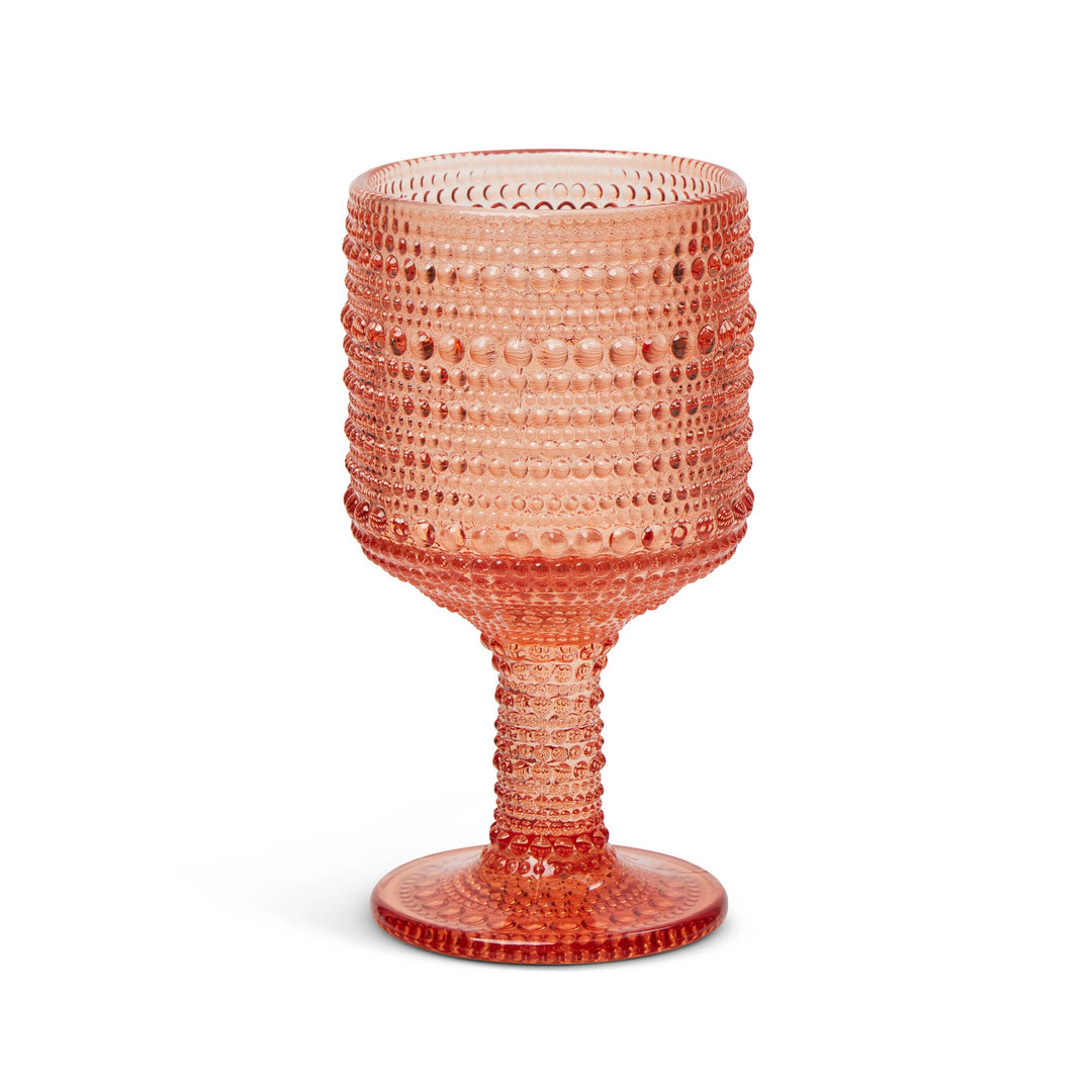 Dotted Apricot Wine Glass