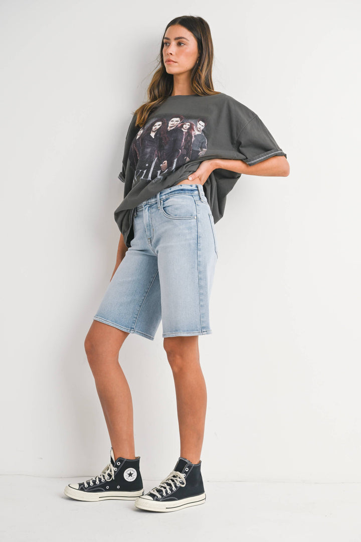 Light Wash Denim Jorts