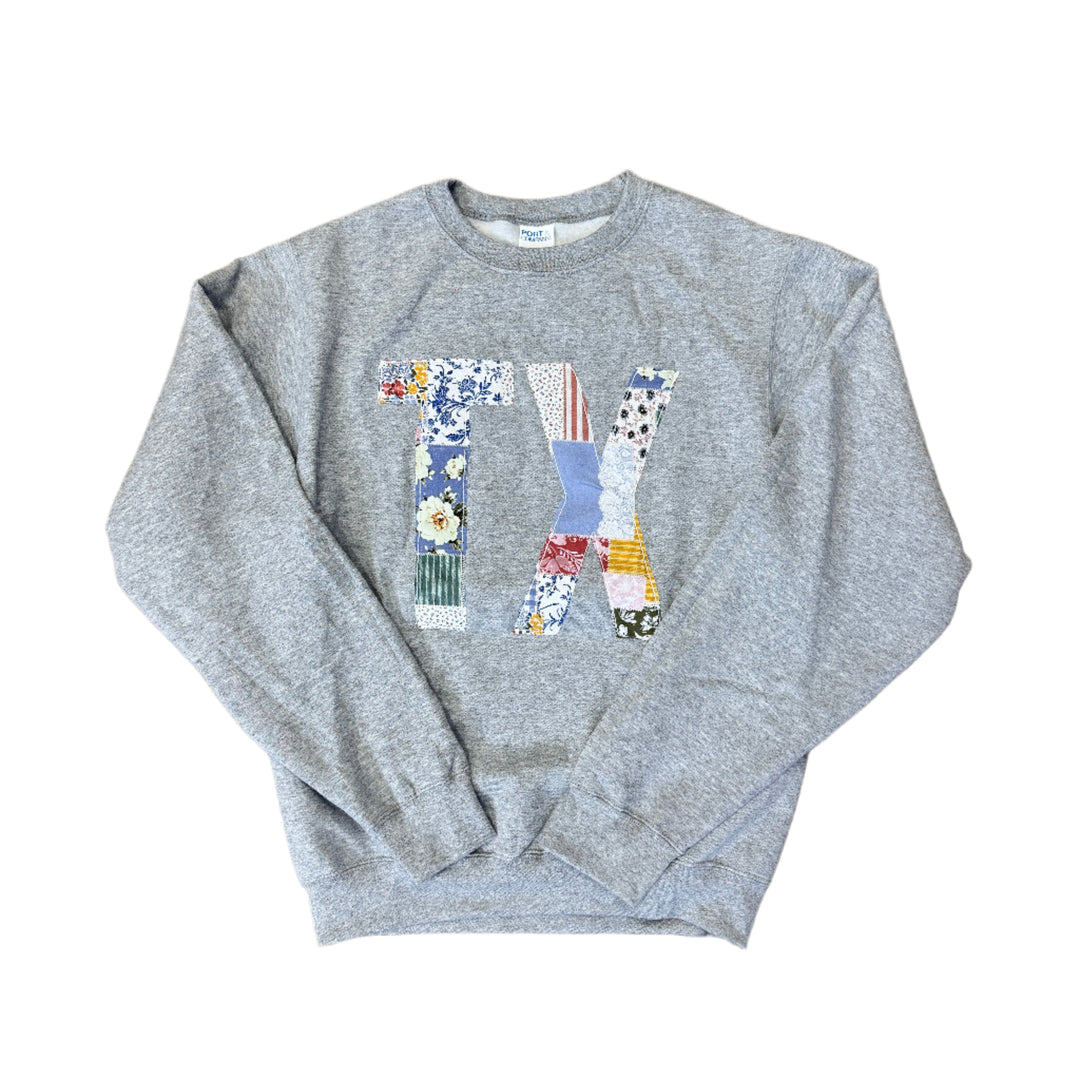 TX Oversized Patchwork Crewneck