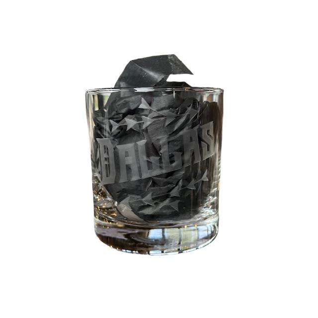 Dallas Hand Engraved Whiskey Glass