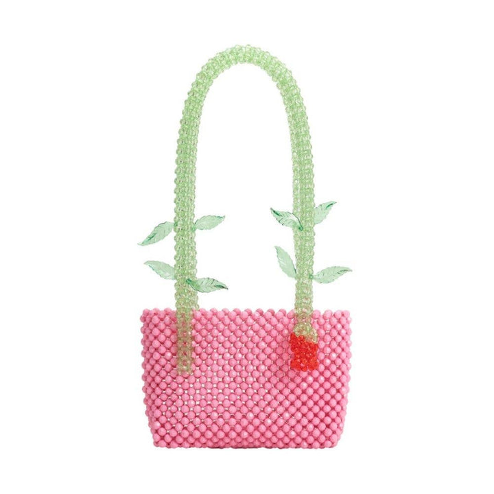 Flor Pink Beaded Shoulder Bag