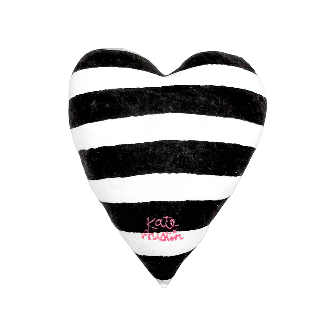Black & White Cabana Heart Pillow