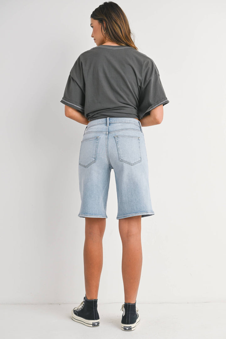 Light Wash Denim Jorts
