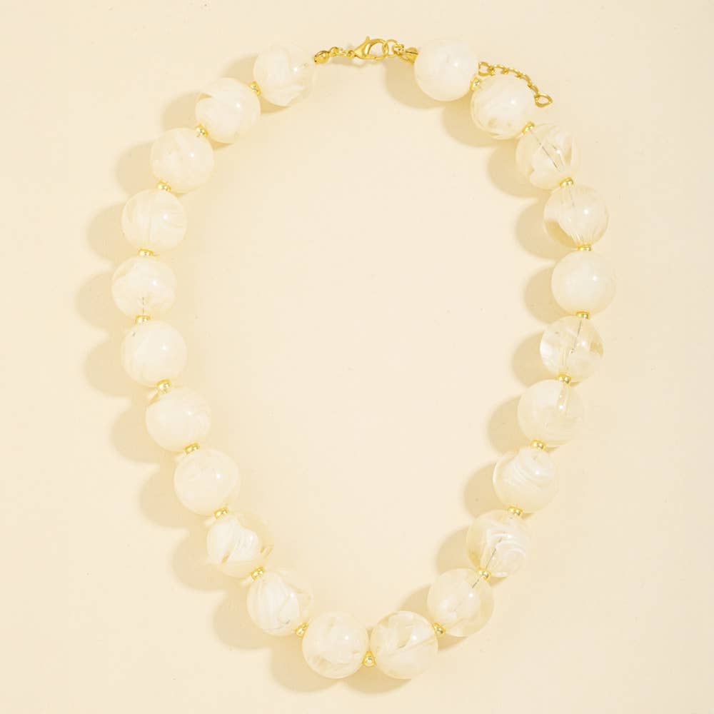 Chunky Round Bead Statement Necklace