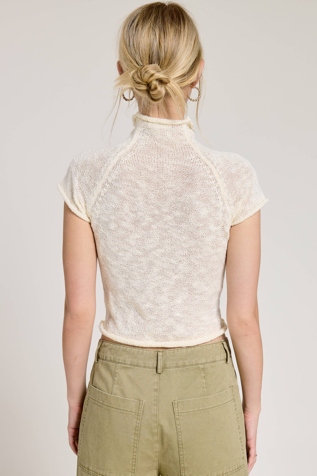 Elle Sheer Knit Mock Neck Top