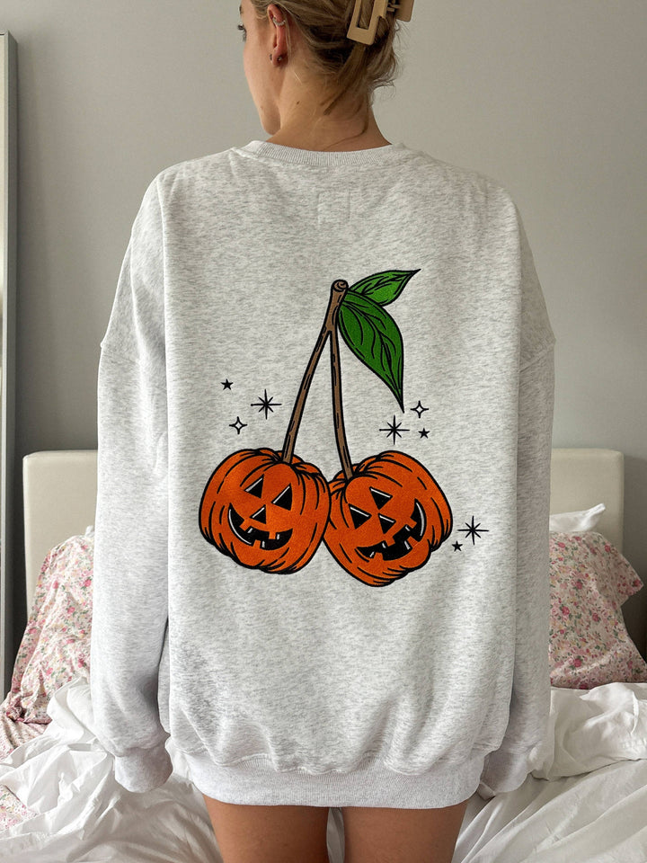 Pumpkin Cherries Embroidered Sweatshirt