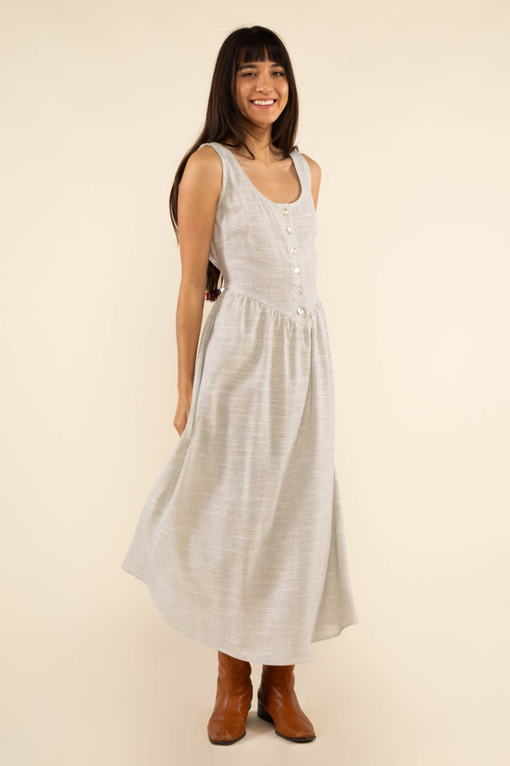 Petra Button Front Midi Dress