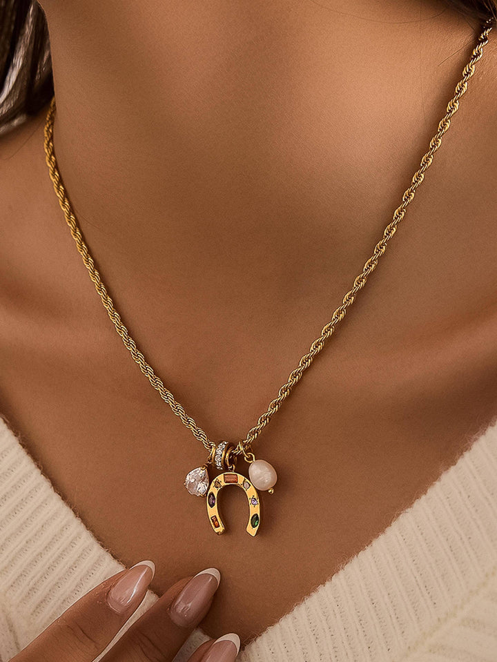 Western Horseshoe Charm Necklace