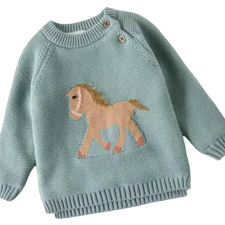 Horse Knit Baby Sweater