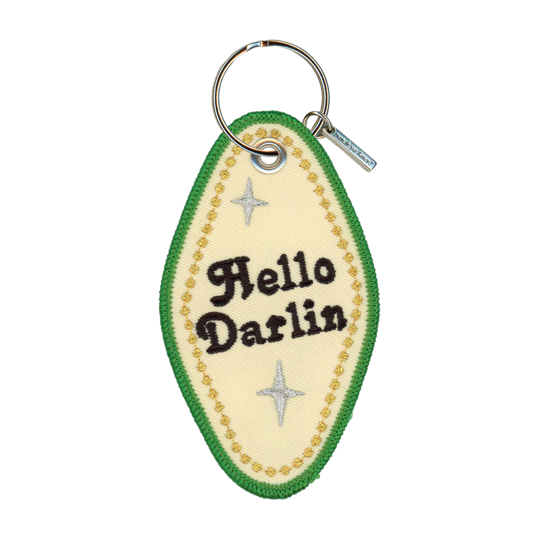 Hello Darlin' Embroidered Keychain
