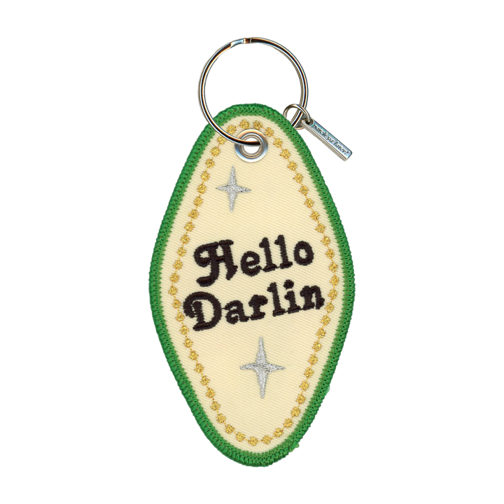 Hello Darlin' Embroidered Keychain