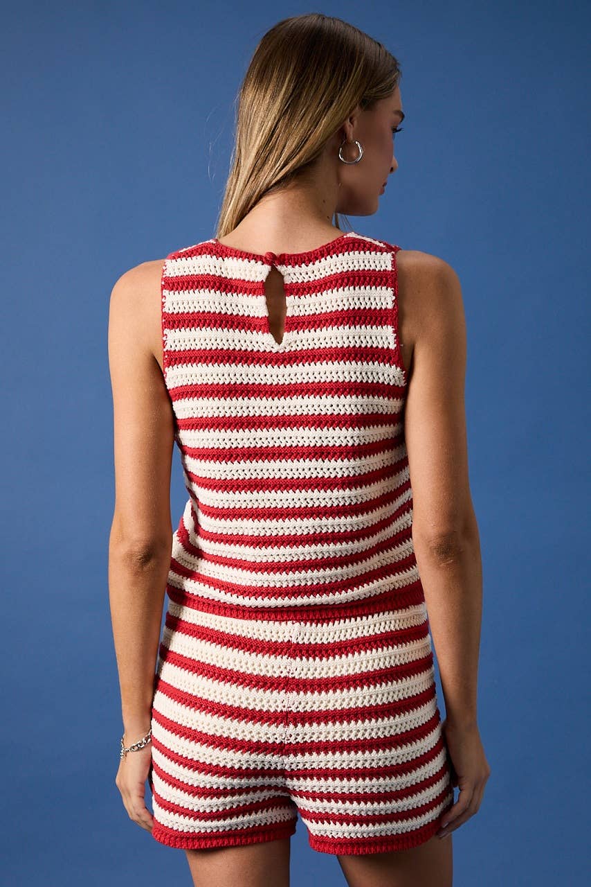 Paige Crochet Two Tone Tank