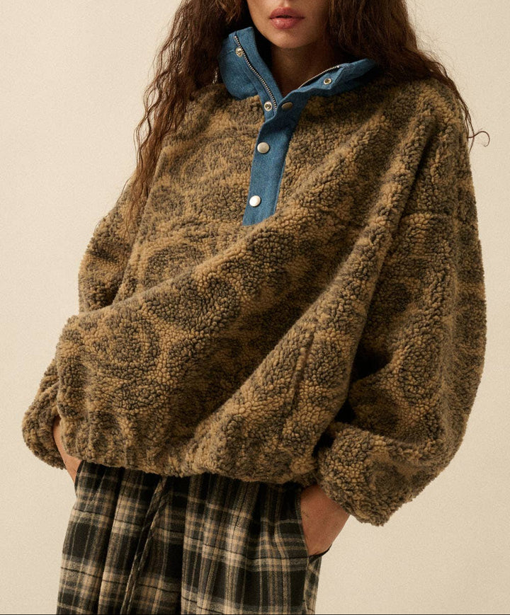 Cassidy Paisley Sherpa Fleece Jacket
