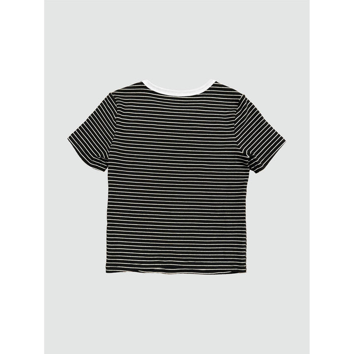 Stripped Cropped Basic Tee