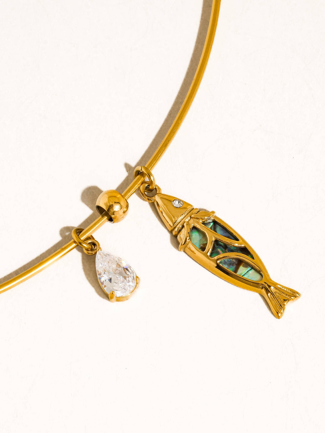 Francine 18K Gold Non-Tarnish Boho Fish Charm Choker
