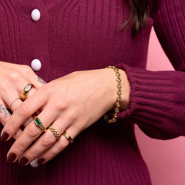 Amber Circle Gem Bracelet