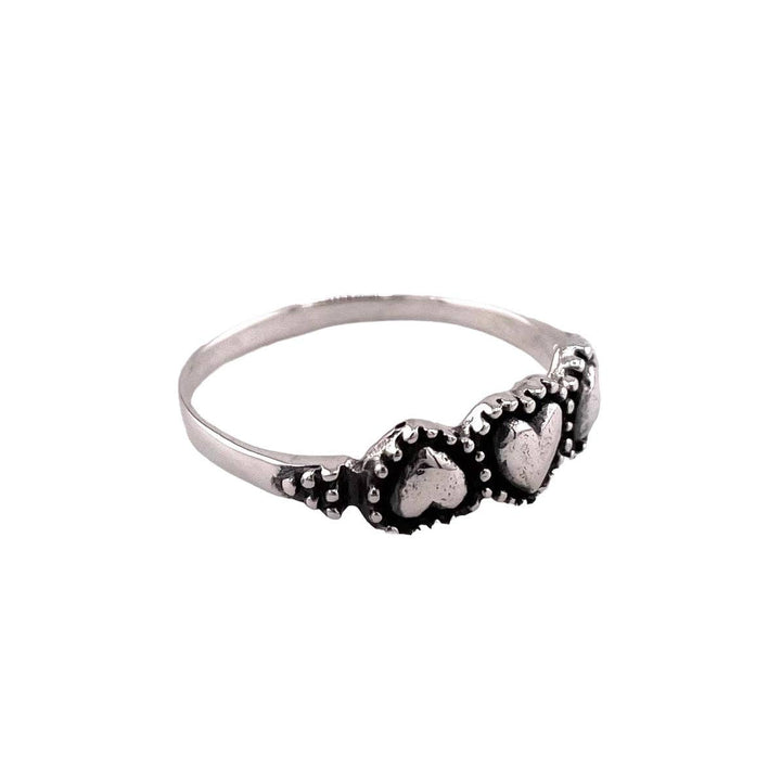 Triple Heart Sterling Silver Ring