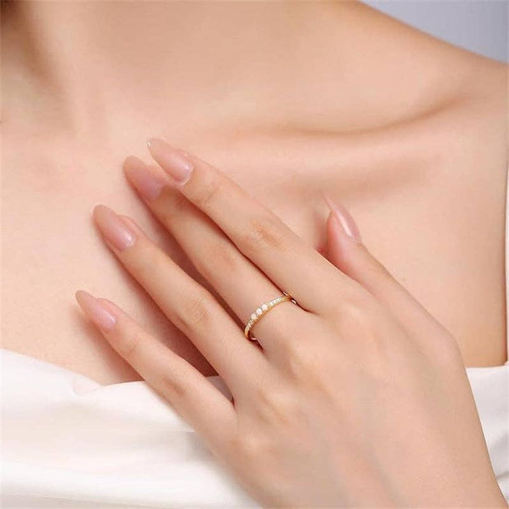 Dainty Triple Opal Stacking Thin Ring