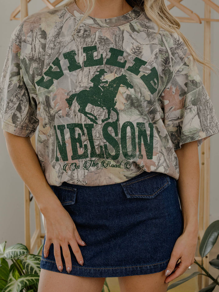Willie Nelson Arch Horse Camo Tee
