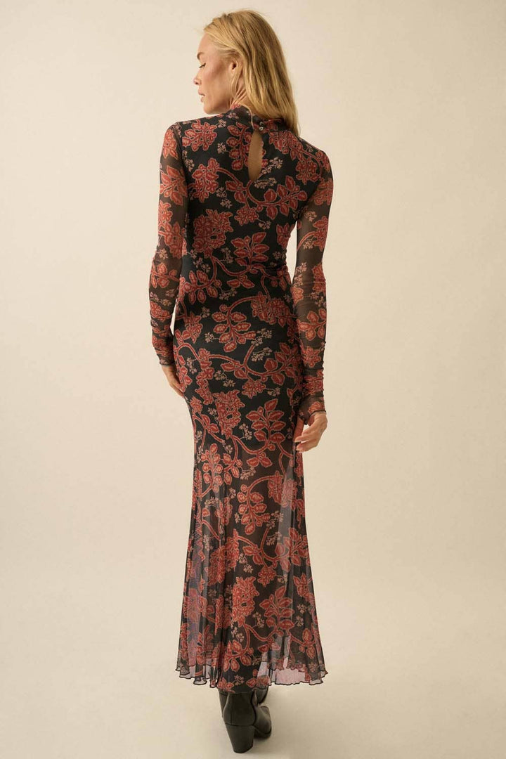 Bonnie Floral Mesh Maxi Dress