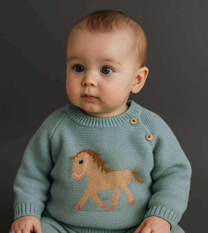 Horse Knit Baby Sweater