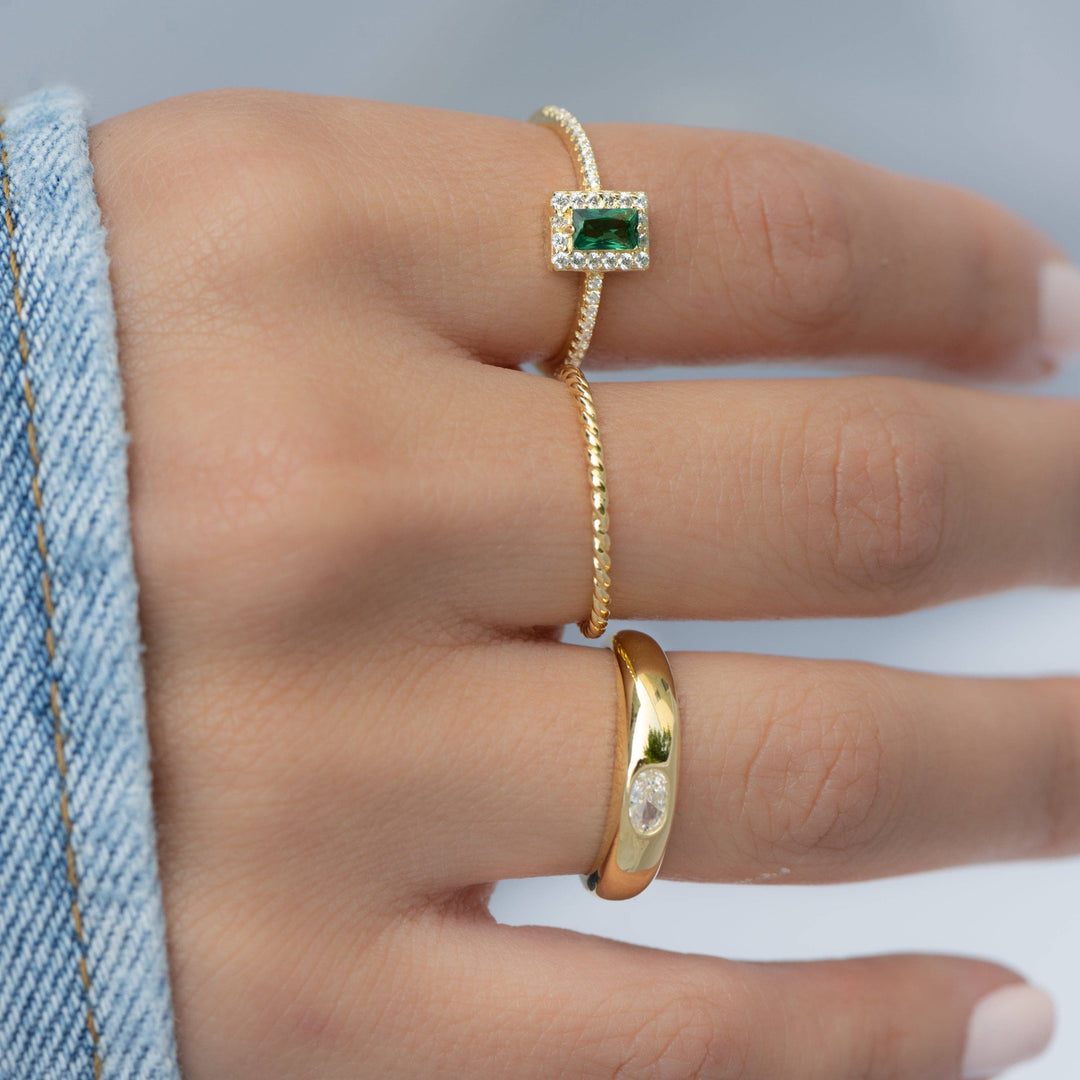 Emerald CZ Ring