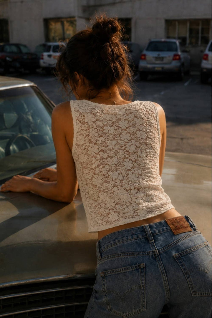 Bella Soft Lace Sleeveless Top