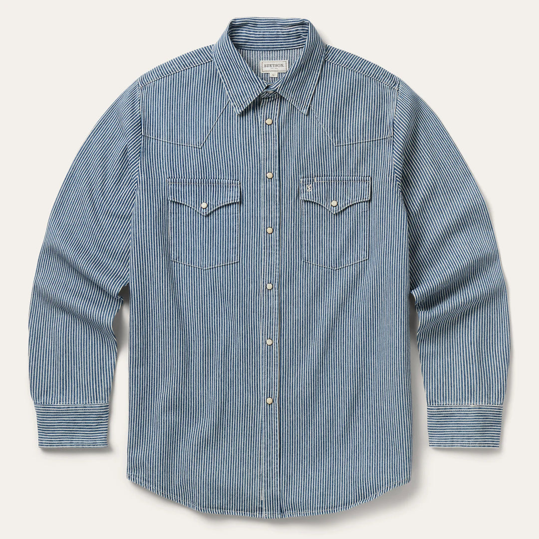 Stetson Denim Stripe Western Shirt