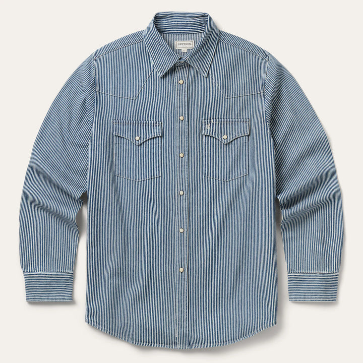 Stetson Denim Stripe Western Shirt