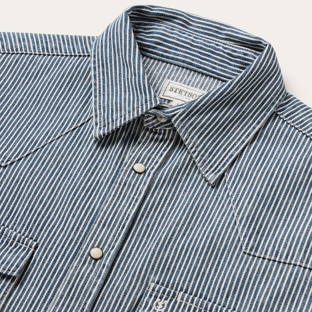 Stetson Denim Stripe Western Shirt