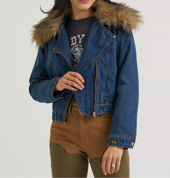 Wrangler x Lainey Wilson Denim Moto Jacket