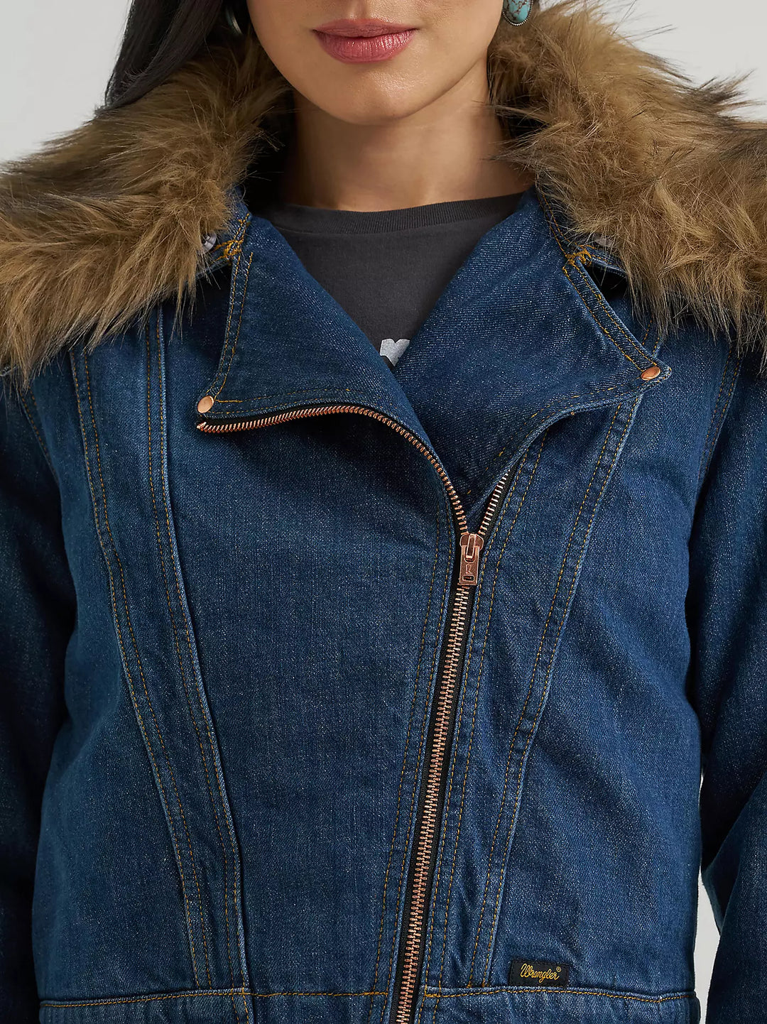 Wrangler x Lainey Wilson Denim Moto Jacket