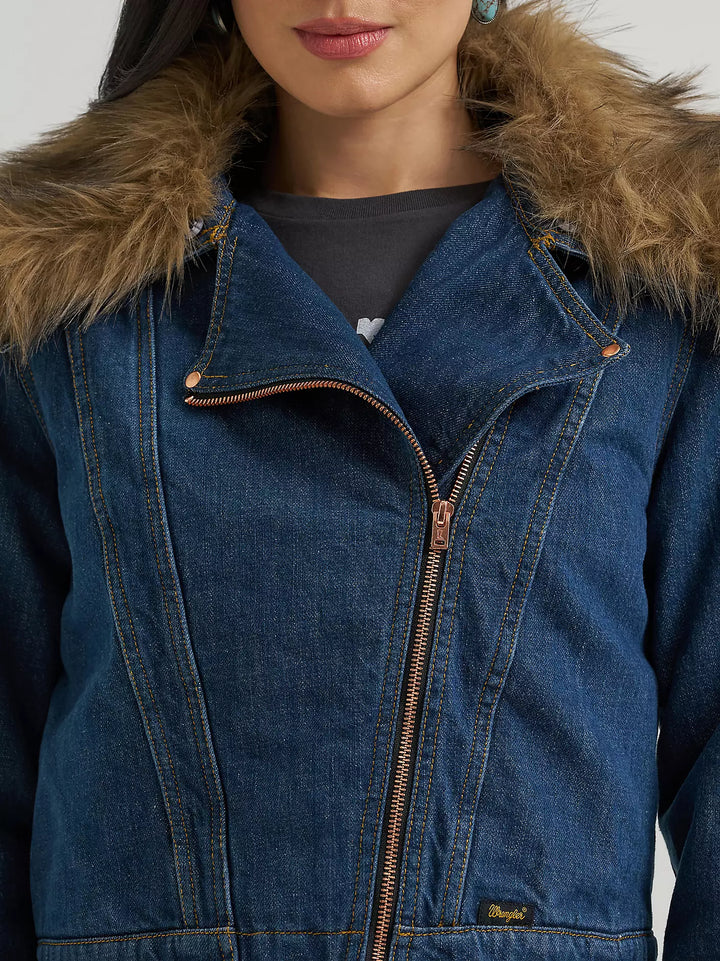 Wrangler x Lainey Wilson Denim Moto Jacket