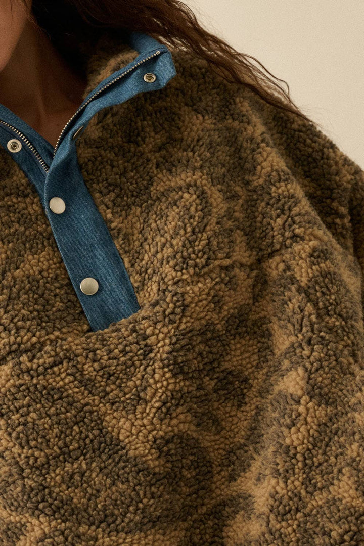 Cassidy Paisley Sherpa Fleece Jacket