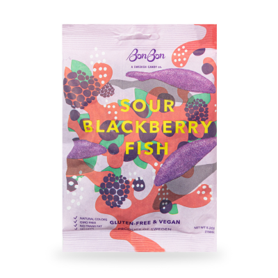 Sour Blackberry Swedish Fish Candy