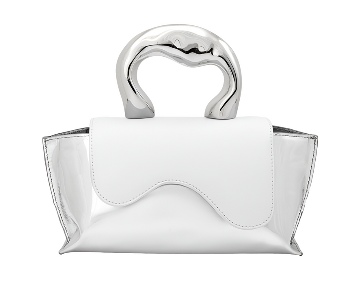 Akari White Top Handle Bag