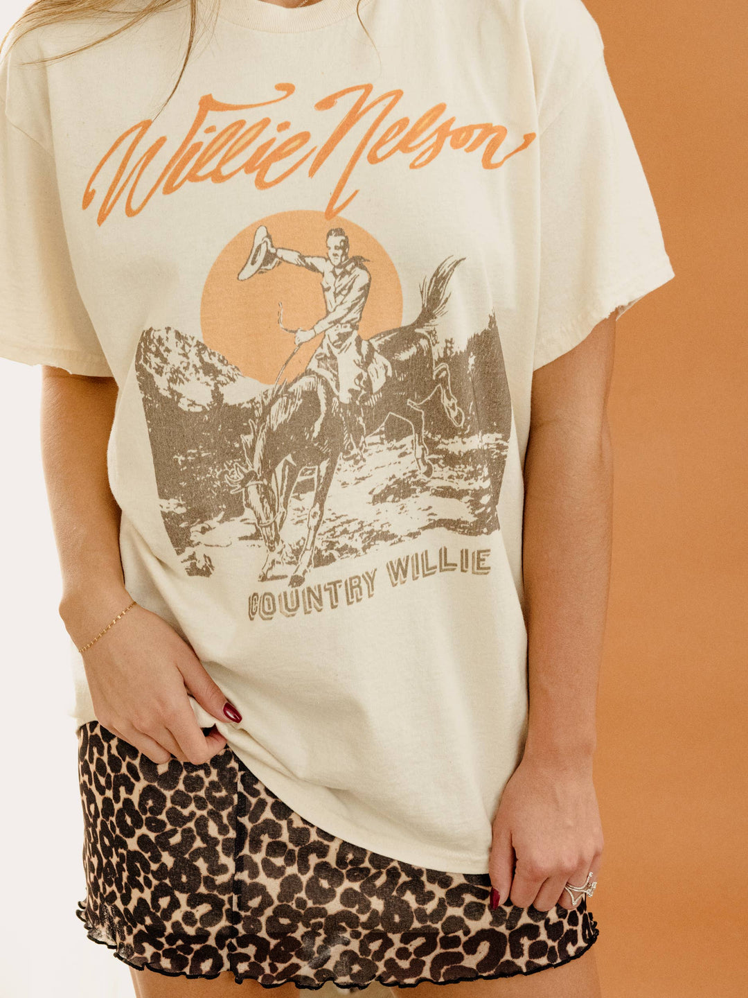 Willie Nelson Country Off White Thrifted Tee