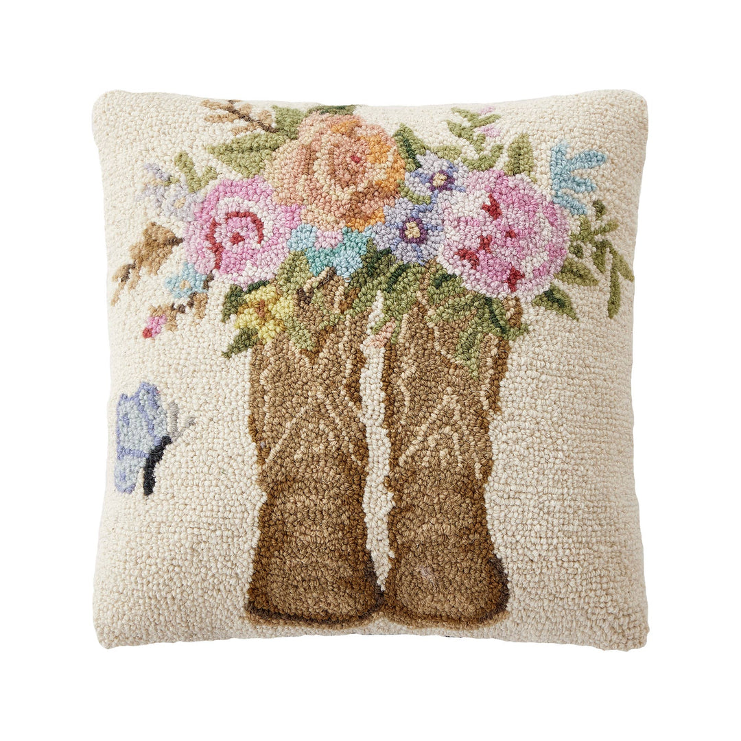 Cowboy Boots & Rose Pillow