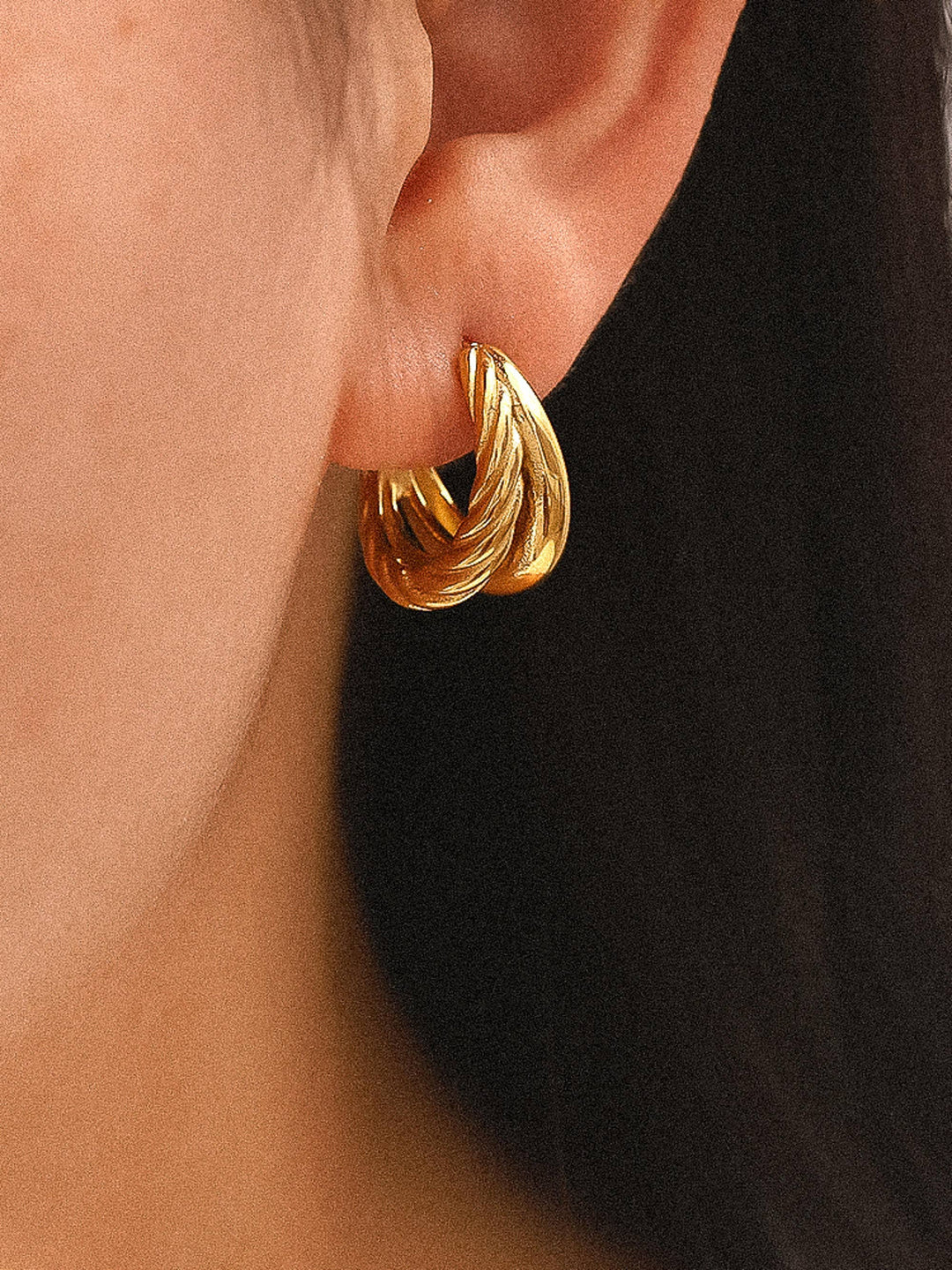 Ghislaine Braided Double Hoop Earring