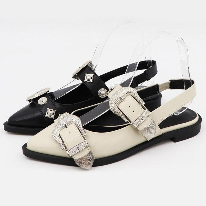 Livy Western Buckle Flats