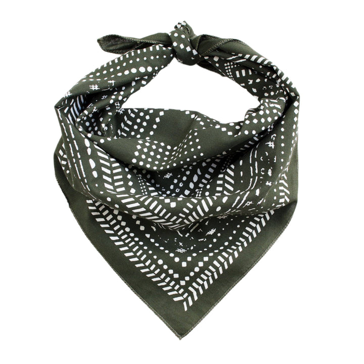 Olive Dot Dash Bandana