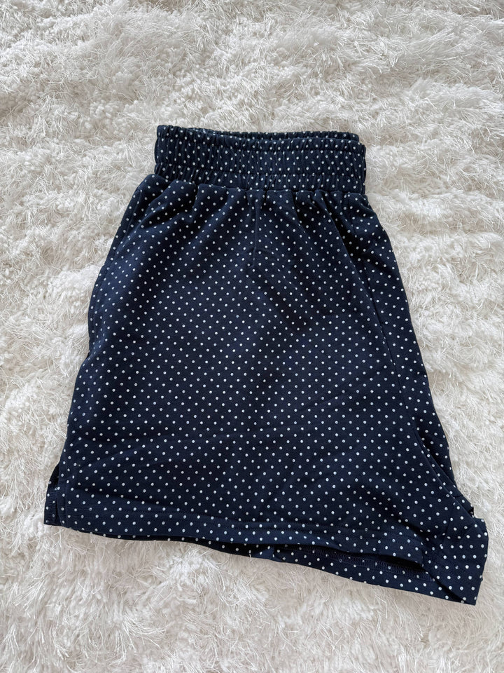 Navy Blue Polka Dot Shorts