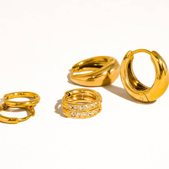 Rayon Glam Hoop Earring Set