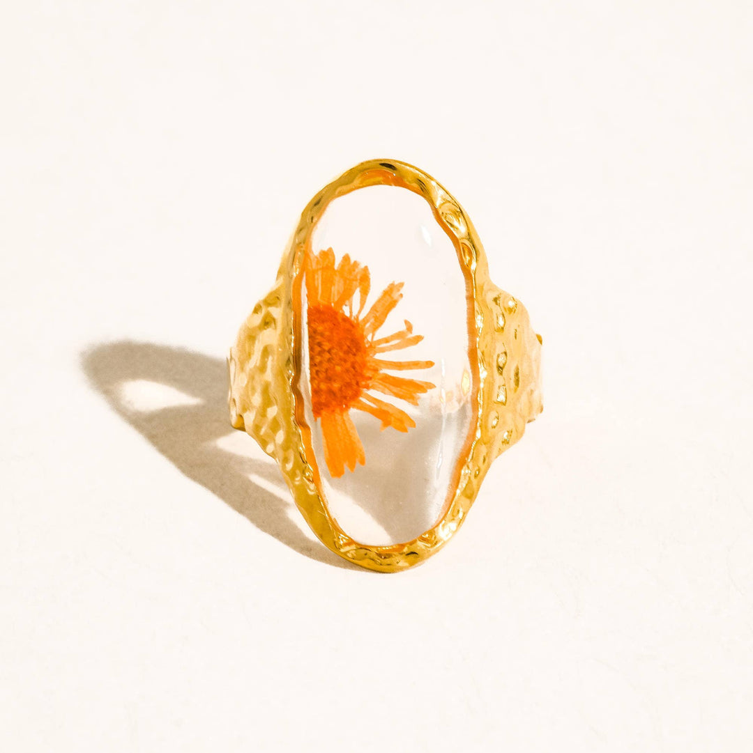 Mesa 18K Gold Non-Tarnish Sunflower Statement Ring