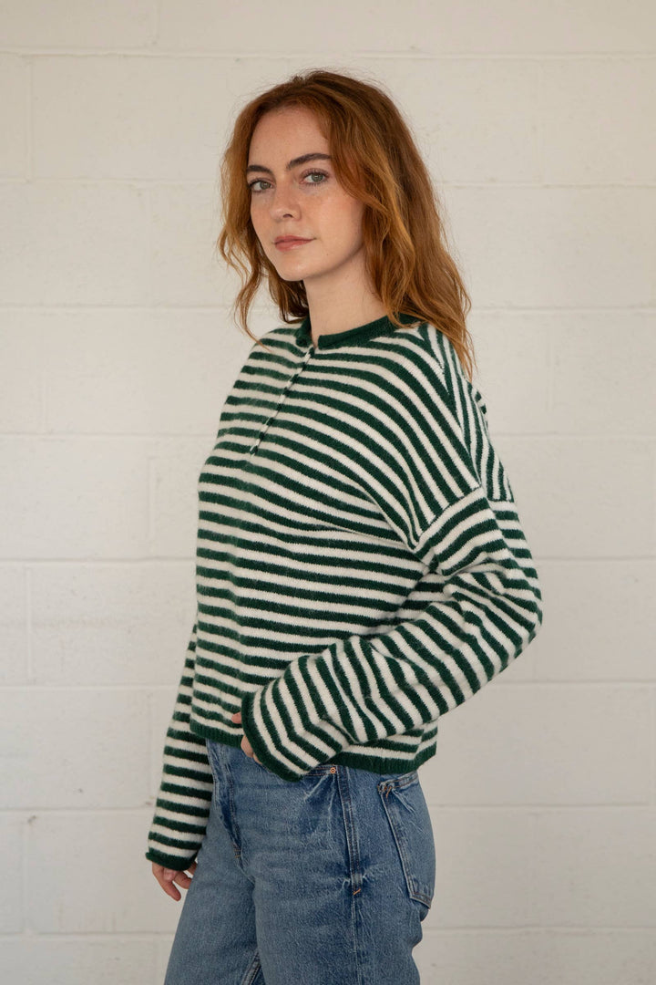Piper Striped Henley Pullover