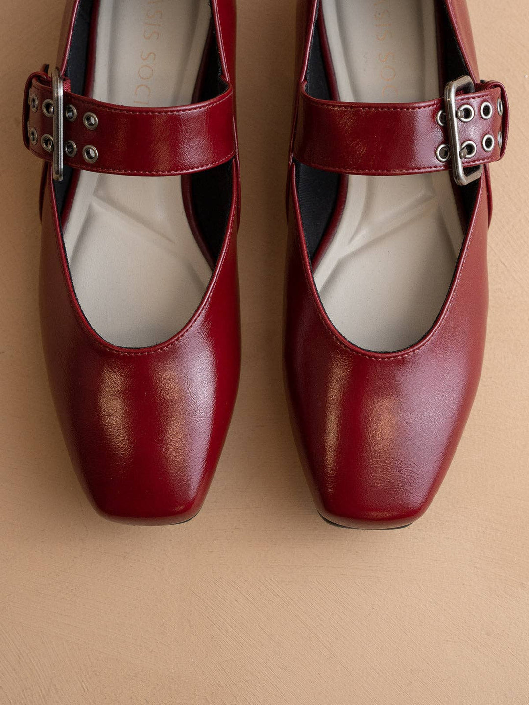 The Soho Wine Ballet Buckle Flats