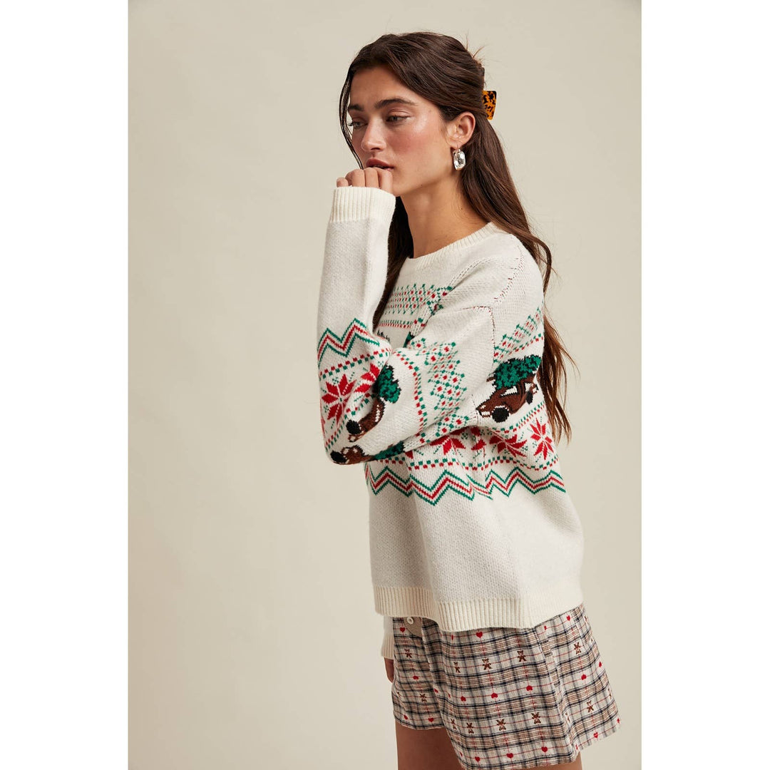 Christmas Tree Car Sweater