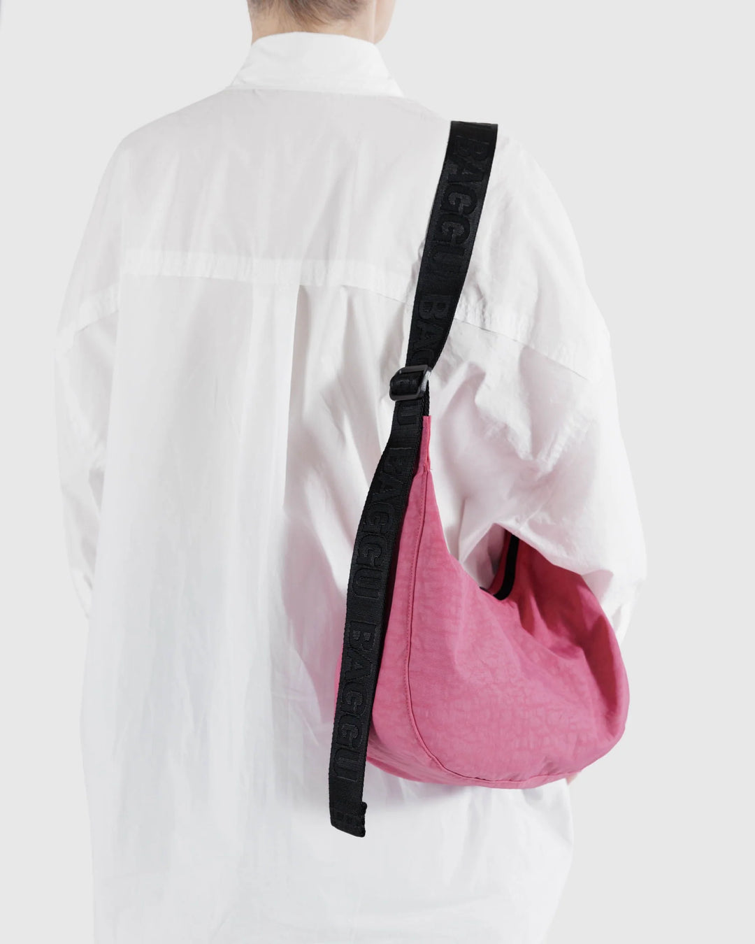 Medium Nylon Crescent Bag Azalea