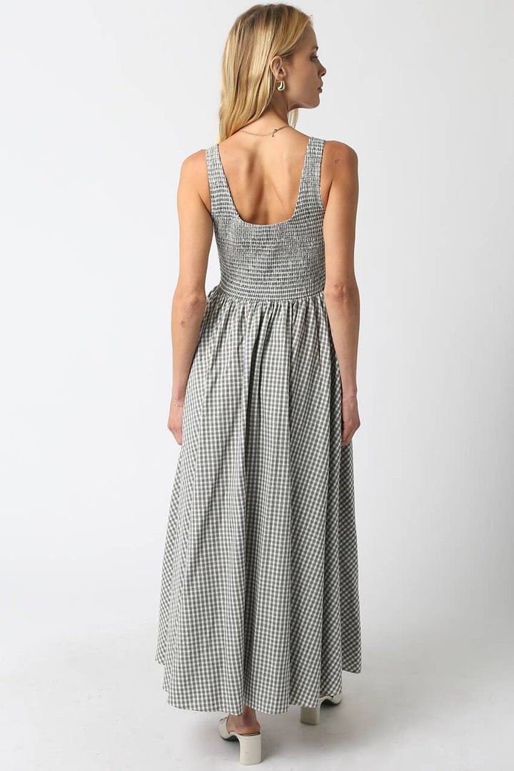 Ella Sleeveless Gingham Maxi Dress